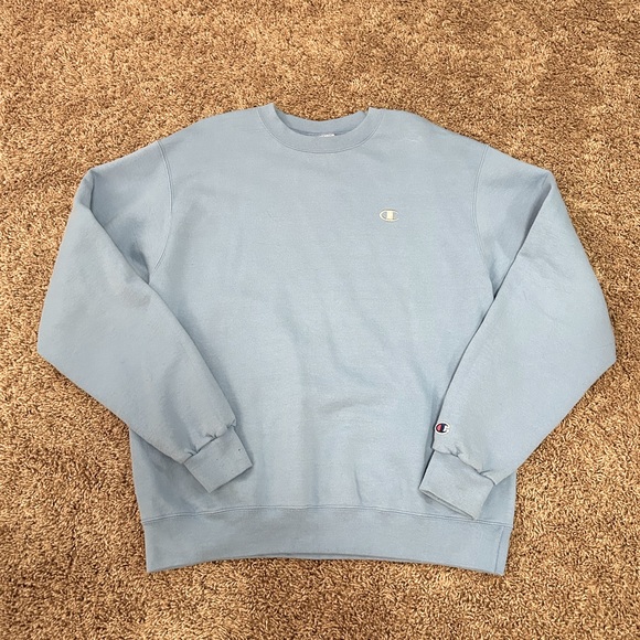 Champion Tops - light blue champion crewneck